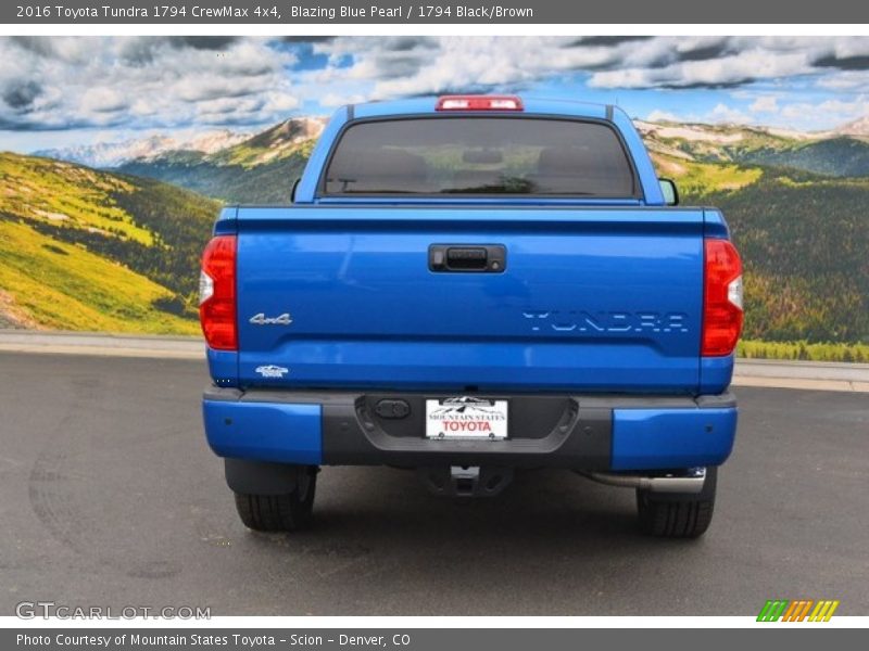 Blazing Blue Pearl / 1794 Black/Brown 2016 Toyota Tundra 1794 CrewMax 4x4