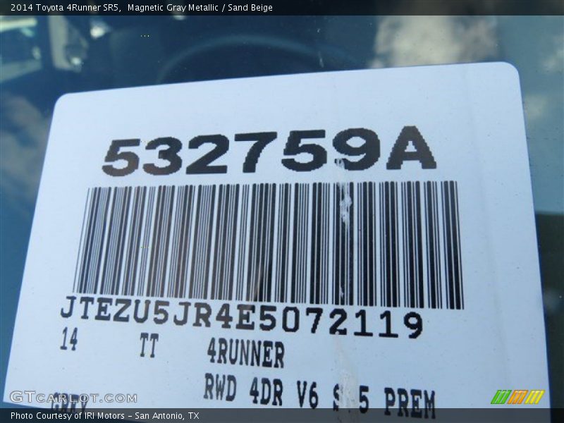 Magnetic Gray Metallic / Sand Beige 2014 Toyota 4Runner SR5