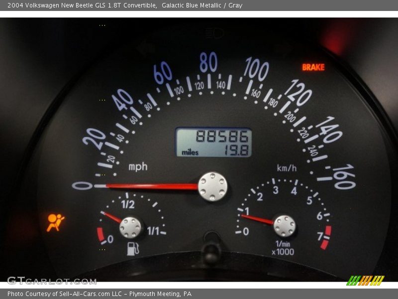Galactic Blue Metallic / Gray 2004 Volkswagen New Beetle GLS 1.8T Convertible