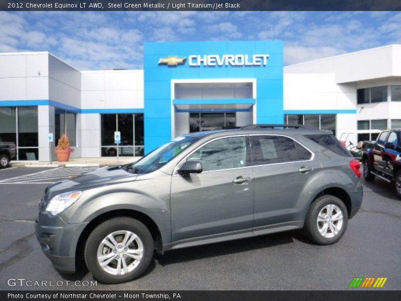 Steel Green Metallic / Light Titanium/Jet Black 2012 Chevrolet Equinox LT AWD