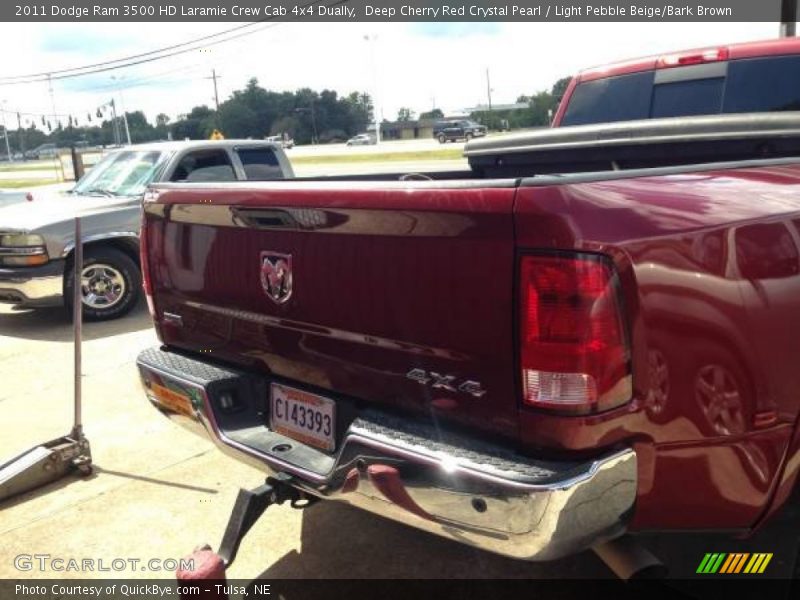 Deep Cherry Red Crystal Pearl / Light Pebble Beige/Bark Brown 2011 Dodge Ram 3500 HD Laramie Crew Cab 4x4 Dually