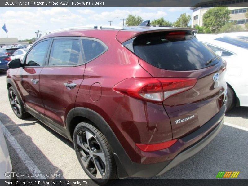 Ruby Wine / Beige 2016 Hyundai Tucson Limited AWD