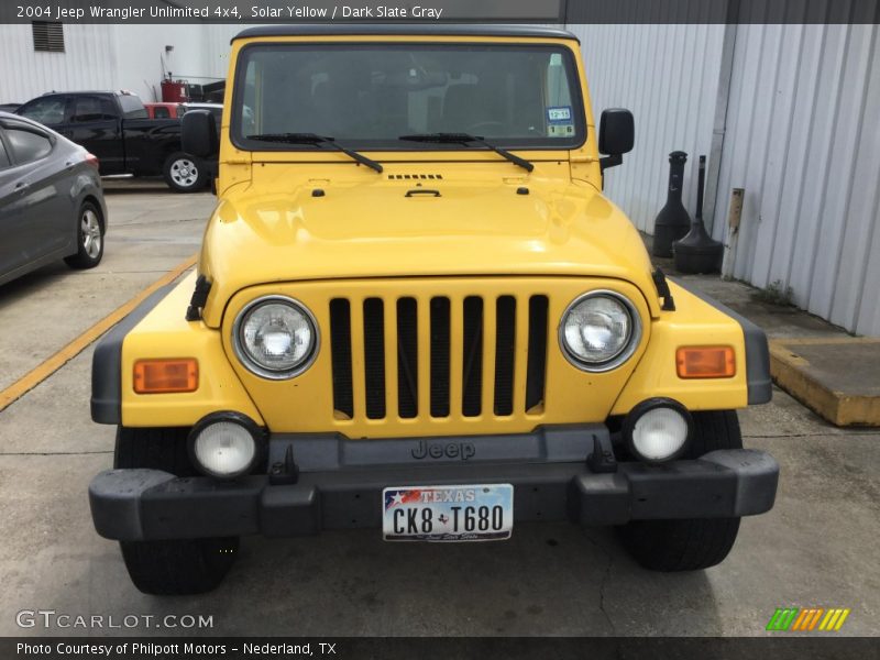 Solar Yellow / Dark Slate Gray 2004 Jeep Wrangler Unlimited 4x4