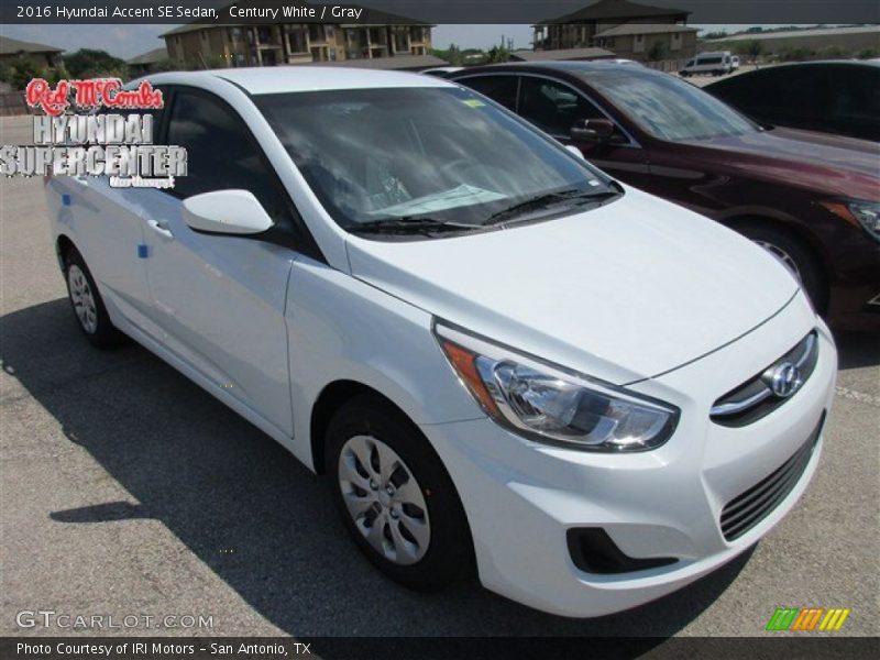 Century White / Gray 2016 Hyundai Accent SE Sedan