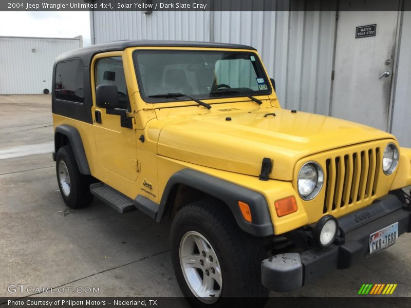 Solar Yellow / Dark Slate Gray 2004 Jeep Wrangler Unlimited 4x4