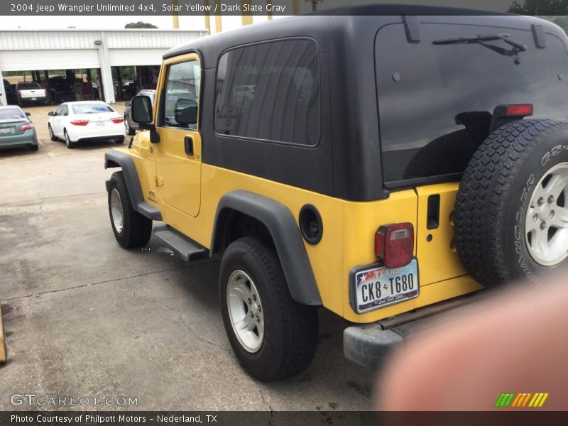 Solar Yellow / Dark Slate Gray 2004 Jeep Wrangler Unlimited 4x4