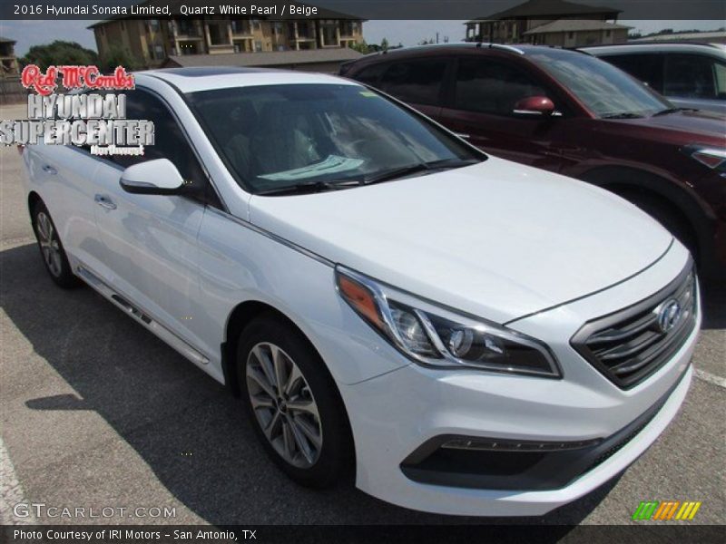 Quartz White Pearl / Beige 2016 Hyundai Sonata Limited