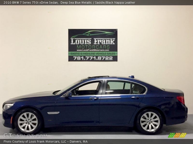 Deep Sea Blue Metallic / Saddle/Black Nappa Leather 2010 BMW 7 Series 750i xDrive Sedan
