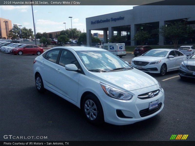 Century White / Gray 2016 Hyundai Accent SE Sedan