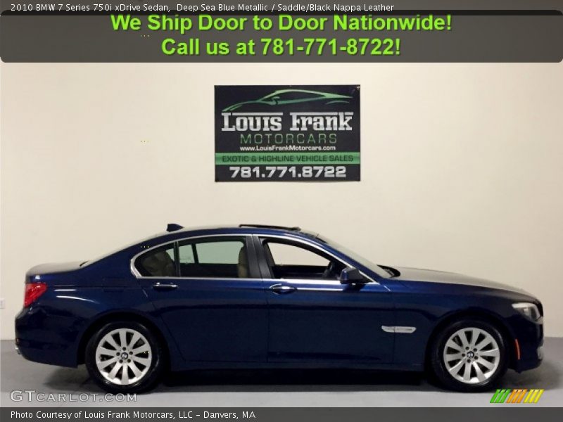 Deep Sea Blue Metallic / Saddle/Black Nappa Leather 2010 BMW 7 Series 750i xDrive Sedan