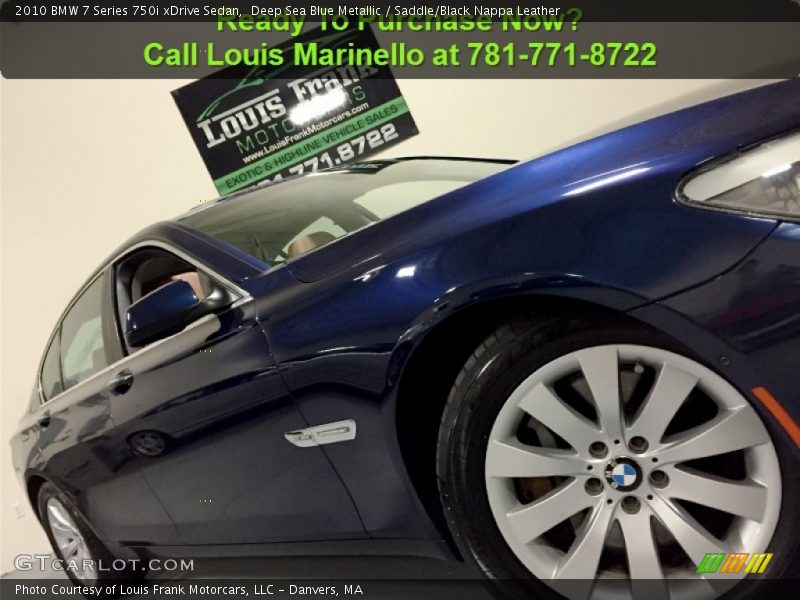 Deep Sea Blue Metallic / Saddle/Black Nappa Leather 2010 BMW 7 Series 750i xDrive Sedan