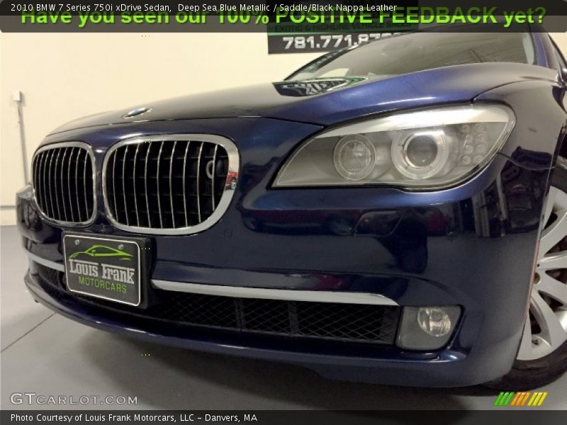 Deep Sea Blue Metallic / Saddle/Black Nappa Leather 2010 BMW 7 Series 750i xDrive Sedan