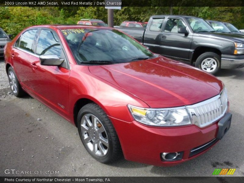 Vivid Red Metallic / Dark Charcoal 2009 Lincoln MKZ AWD Sedan