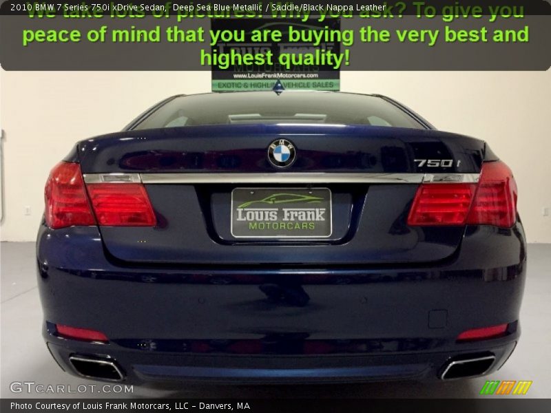 Deep Sea Blue Metallic / Saddle/Black Nappa Leather 2010 BMW 7 Series 750i xDrive Sedan