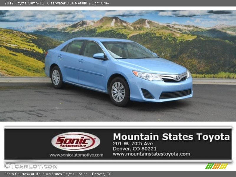 Clearwater Blue Metallic / Light Gray 2012 Toyota Camry LE