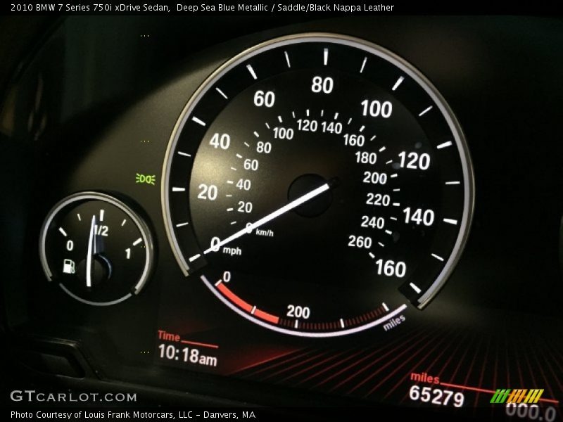 Deep Sea Blue Metallic / Saddle/Black Nappa Leather 2010 BMW 7 Series 750i xDrive Sedan