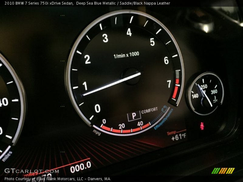 Deep Sea Blue Metallic / Saddle/Black Nappa Leather 2010 BMW 7 Series 750i xDrive Sedan