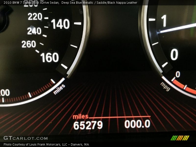 Deep Sea Blue Metallic / Saddle/Black Nappa Leather 2010 BMW 7 Series 750i xDrive Sedan