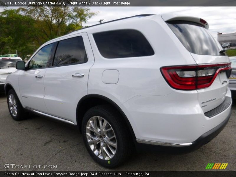 Bright White / Black/Light Frost Beige 2015 Dodge Durango Citadel AWD