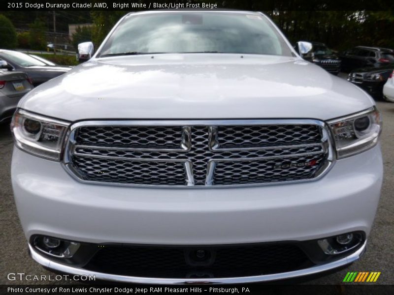 Bright White / Black/Light Frost Beige 2015 Dodge Durango Citadel AWD