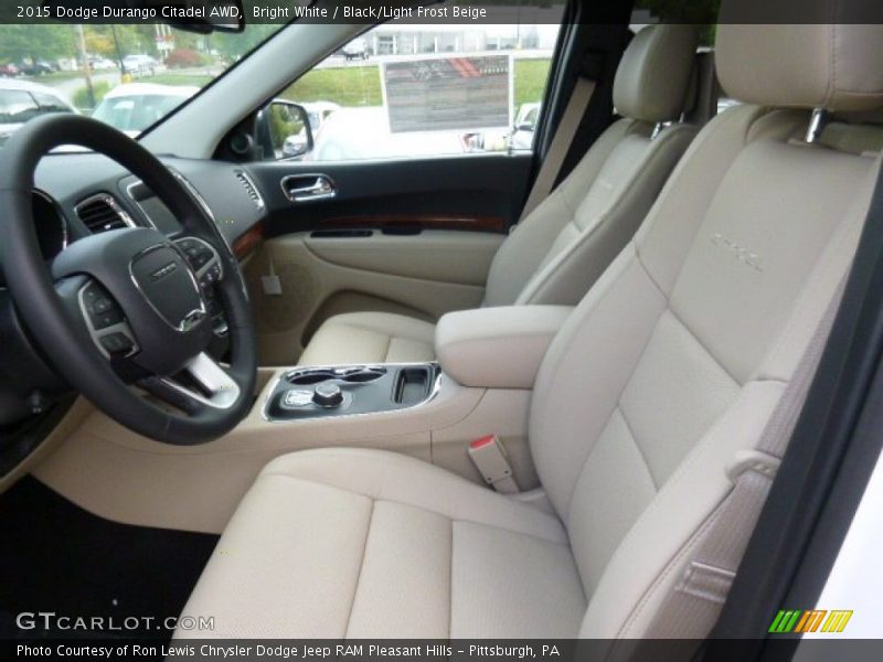 Bright White / Black/Light Frost Beige 2015 Dodge Durango Citadel AWD