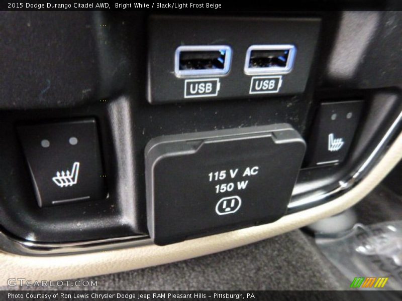 Bright White / Black/Light Frost Beige 2015 Dodge Durango Citadel AWD
