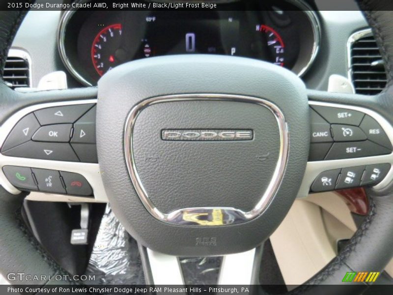 Bright White / Black/Light Frost Beige 2015 Dodge Durango Citadel AWD