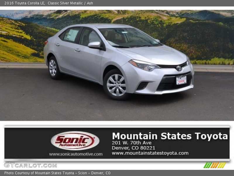 Classic Silver Metallic / Ash 2016 Toyota Corolla LE