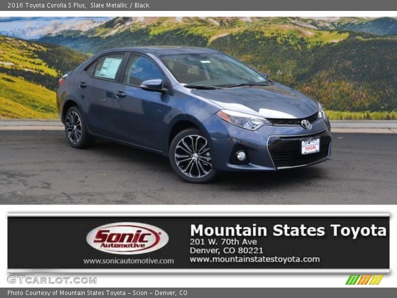 Slate Metallic / Black 2016 Toyota Corolla S Plus