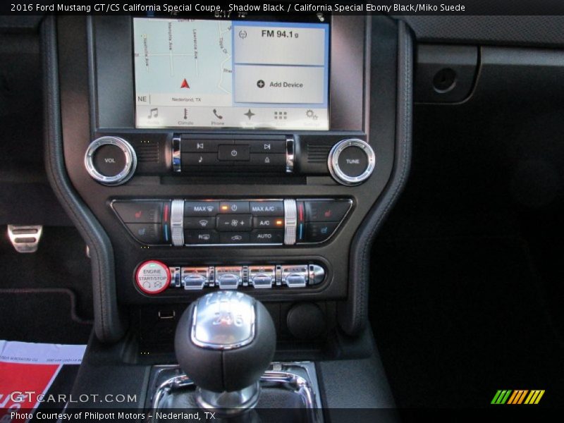 Controls of 2016 Mustang GT/CS California Special Coupe