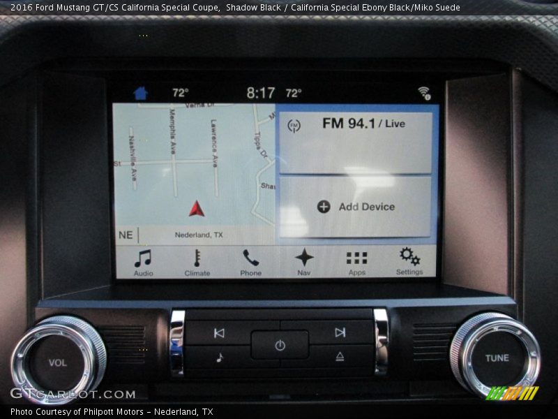 Navigation of 2016 Mustang GT/CS California Special Coupe