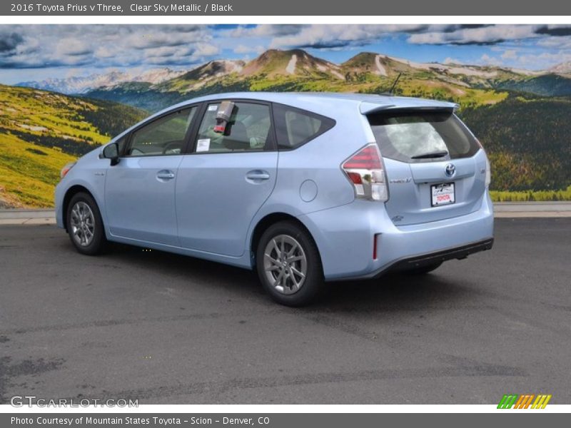 Clear Sky Metallic / Black 2016 Toyota Prius v Three