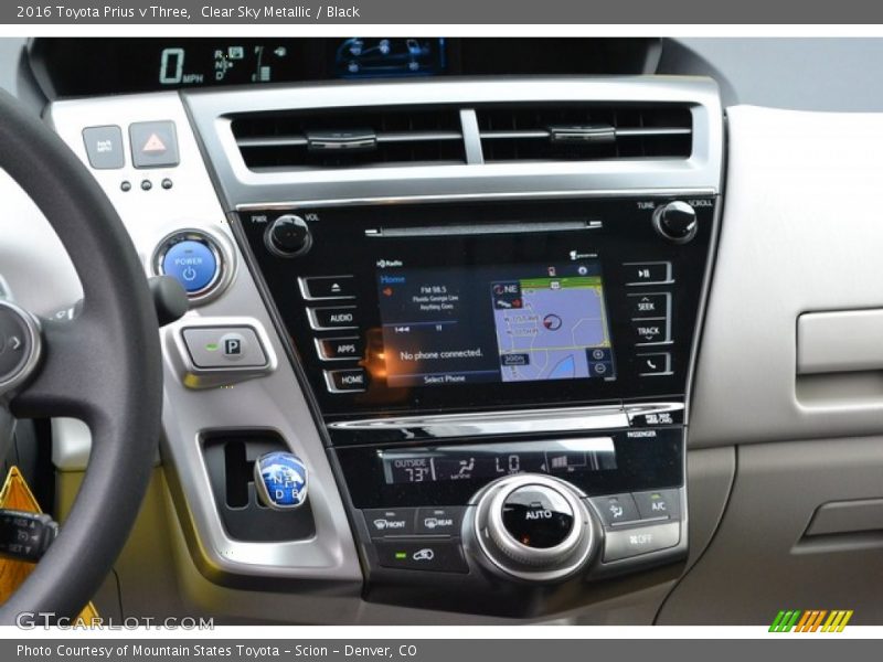 Clear Sky Metallic / Black 2016 Toyota Prius v Three