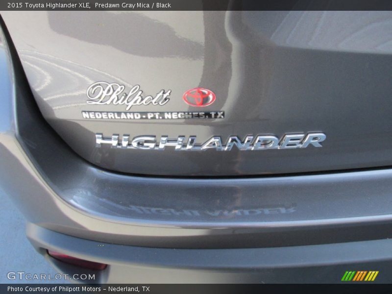 Predawn Gray Mica / Black 2015 Toyota Highlander XLE