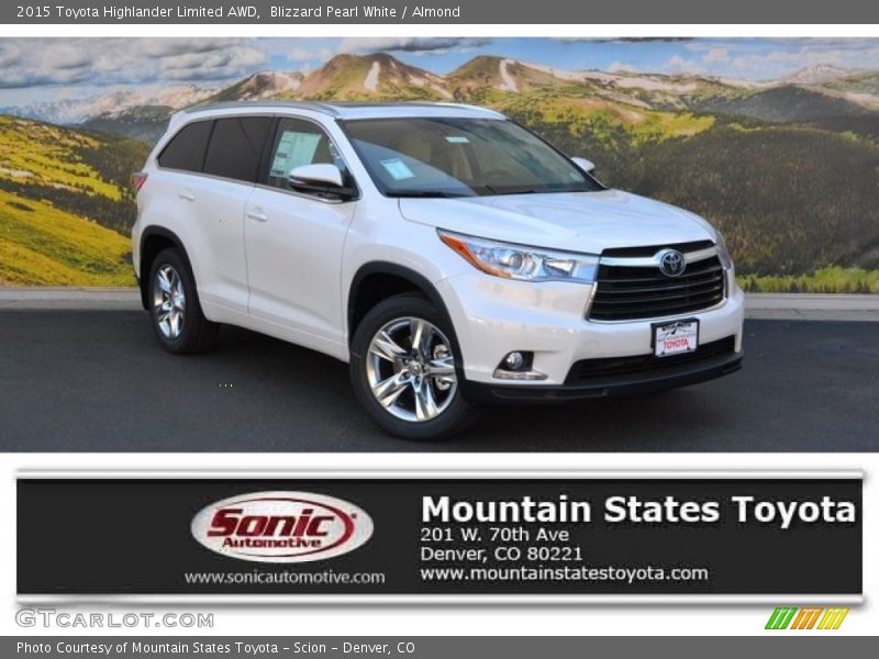 Blizzard Pearl White / Almond 2015 Toyota Highlander Limited AWD