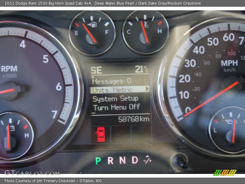 Deep Water Blue Pearl / Dark Slate Gray/Medium Graystone 2011 Dodge Ram 1500 Big Horn Quad Cab 4x4