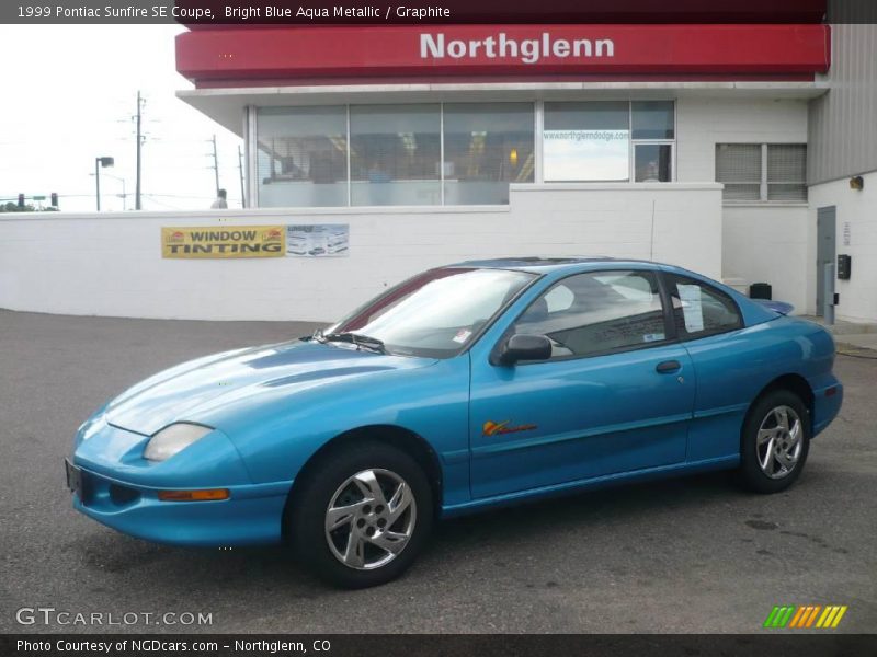 Bright Blue Aqua Metallic / Graphite 1999 Pontiac Sunfire SE Coupe