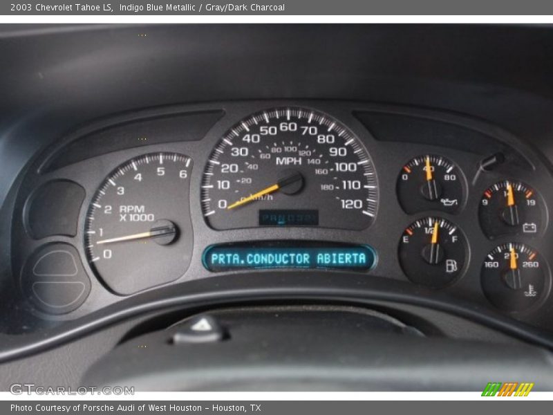 Indigo Blue Metallic / Gray/Dark Charcoal 2003 Chevrolet Tahoe LS