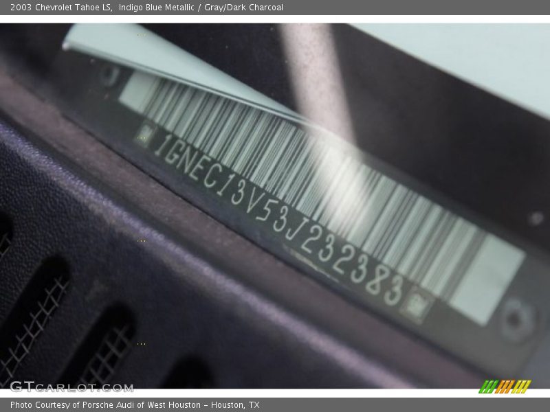 Indigo Blue Metallic / Gray/Dark Charcoal 2003 Chevrolet Tahoe LS