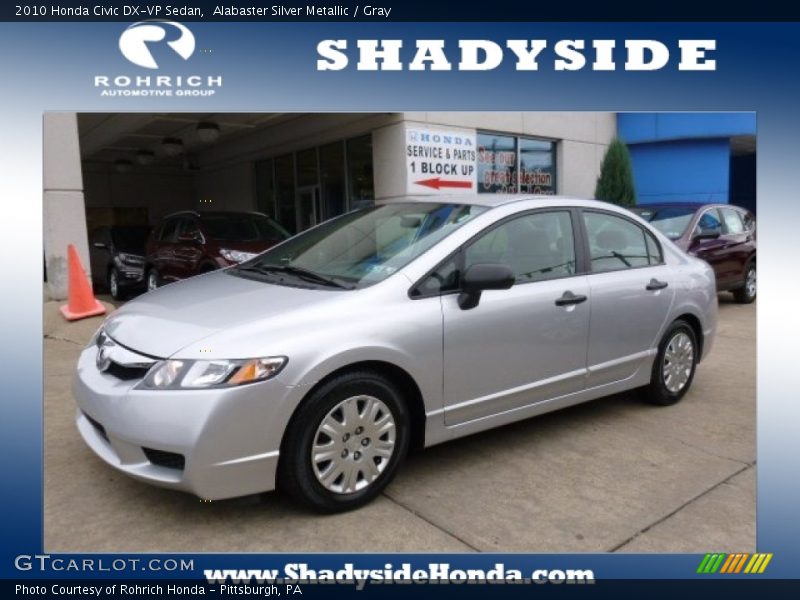 Alabaster Silver Metallic / Gray 2010 Honda Civic DX-VP Sedan