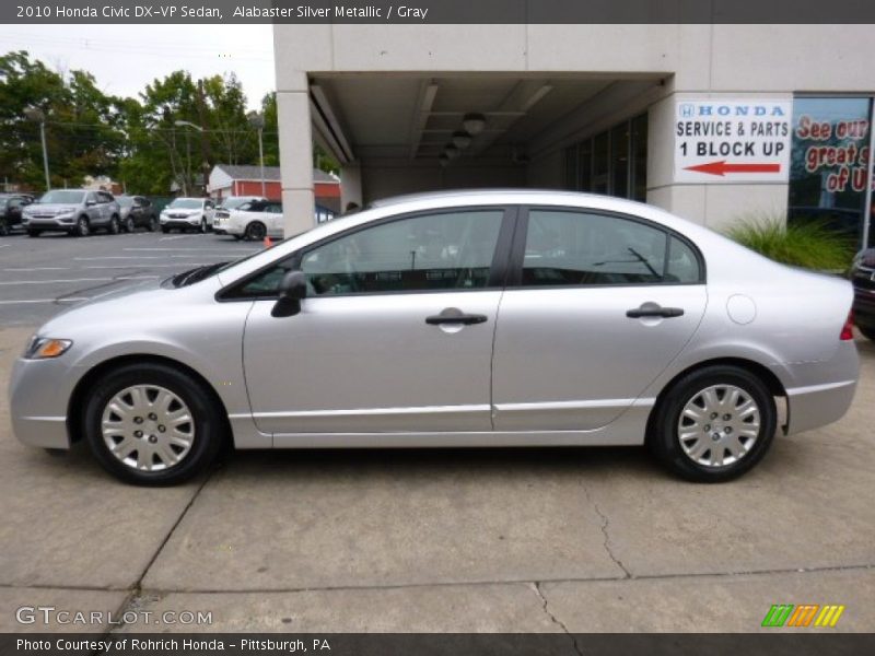 Alabaster Silver Metallic / Gray 2010 Honda Civic DX-VP Sedan