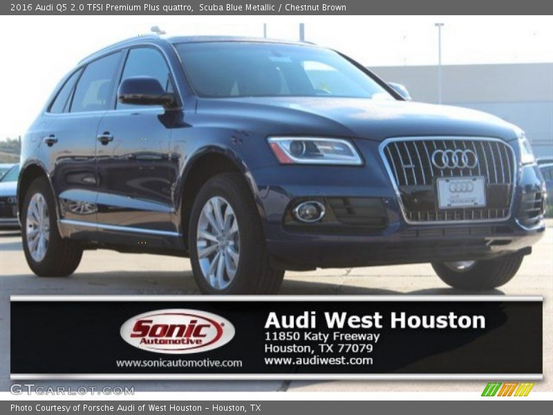 Scuba Blue Metallic / Chestnut Brown 2016 Audi Q5 2.0 TFSI Premium Plus quattro