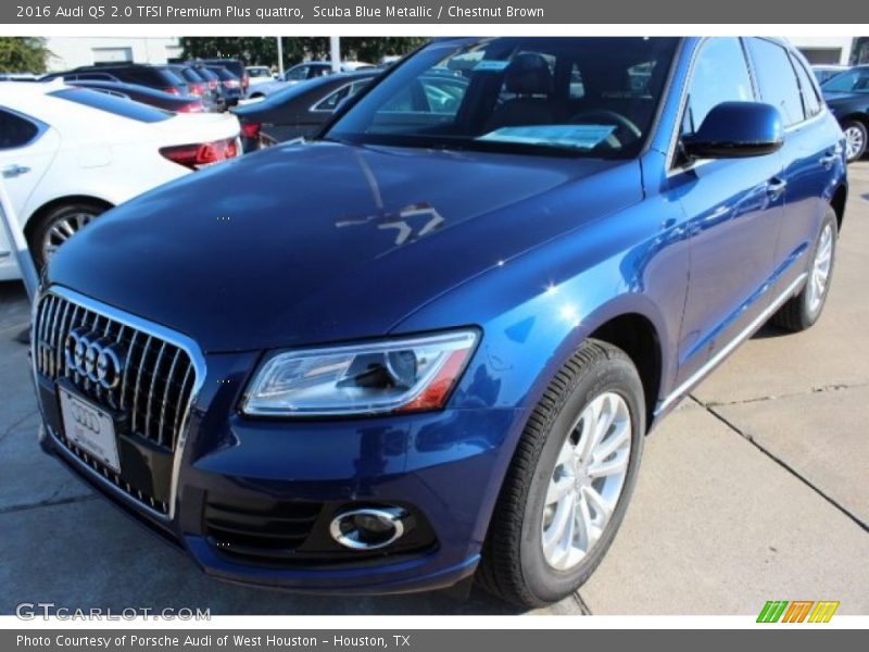 Scuba Blue Metallic / Chestnut Brown 2016 Audi Q5 2.0 TFSI Premium Plus quattro