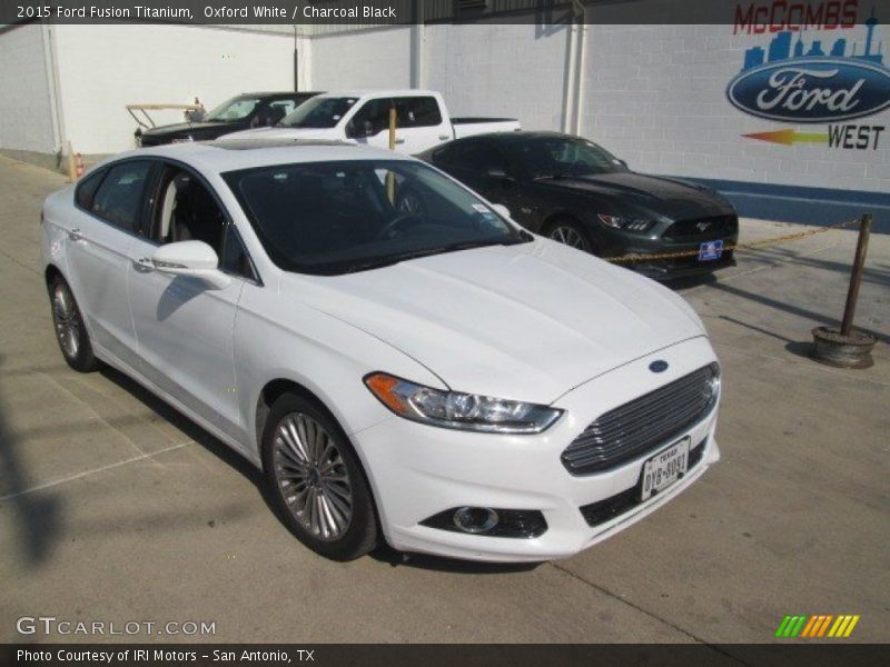 Oxford White / Charcoal Black 2015 Ford Fusion Titanium