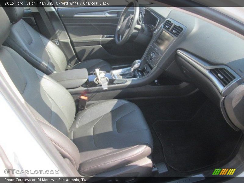 Oxford White / Charcoal Black 2015 Ford Fusion Titanium