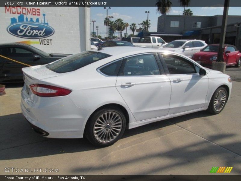 Oxford White / Charcoal Black 2015 Ford Fusion Titanium
