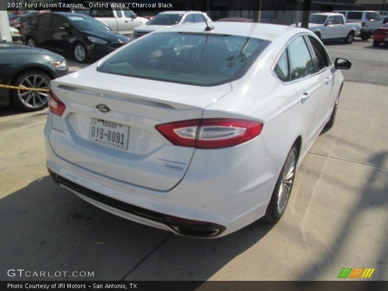 Oxford White / Charcoal Black 2015 Ford Fusion Titanium