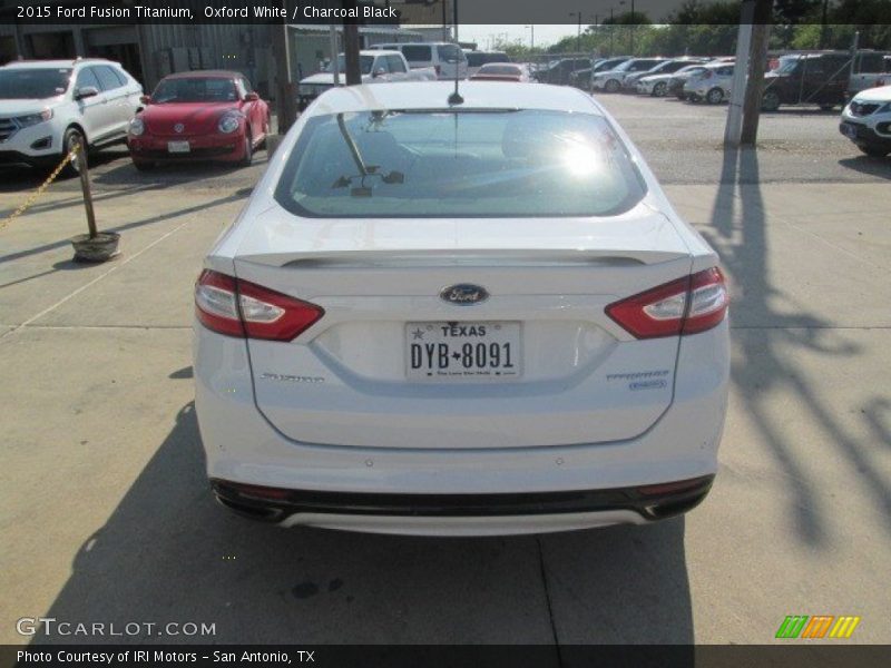 Oxford White / Charcoal Black 2015 Ford Fusion Titanium