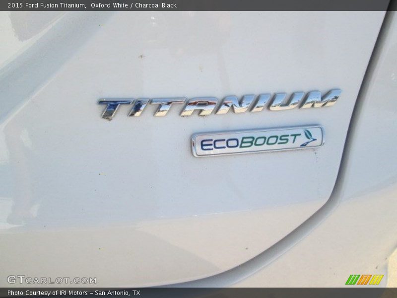 Oxford White / Charcoal Black 2015 Ford Fusion Titanium