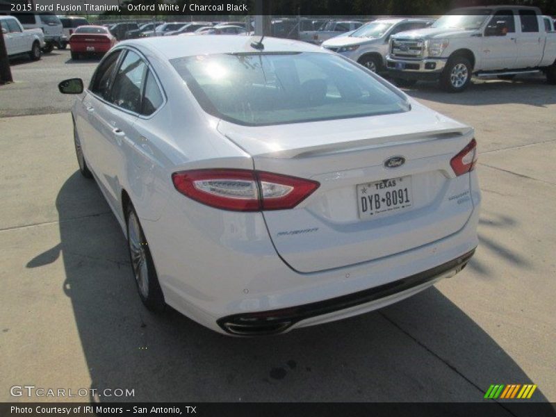 Oxford White / Charcoal Black 2015 Ford Fusion Titanium